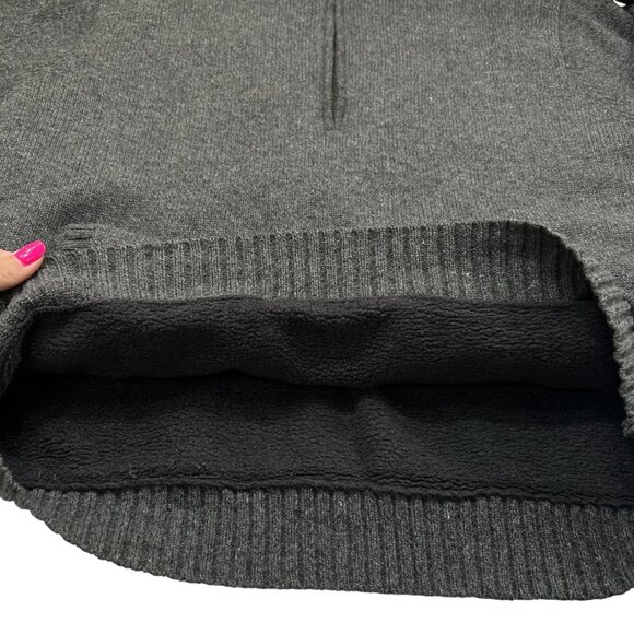 L.L. Bean Men's 100% Wool Quarter Zip Sherpa Lined Sweater Jacket Grey Size L - Picture 6 of 8